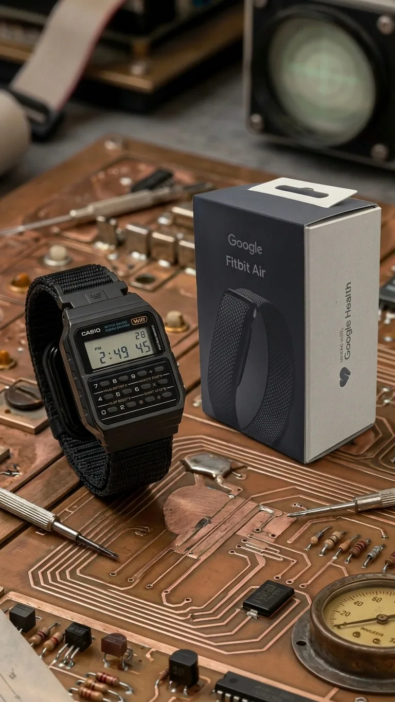 The PIV CA-53W next to a sealed Google Fitbit Air box, as shipped in the $189.99 option